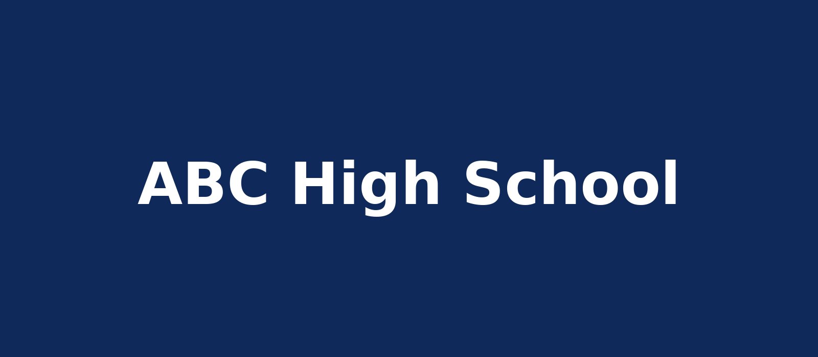 Front view of ABC High School building